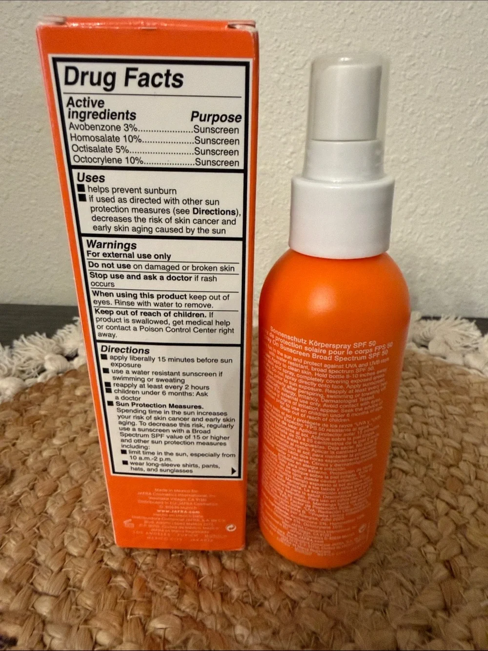 JAFRA SUN Spray on Sunscreen Broad Spectrum SPF 50 Water Resistant 4.2oz